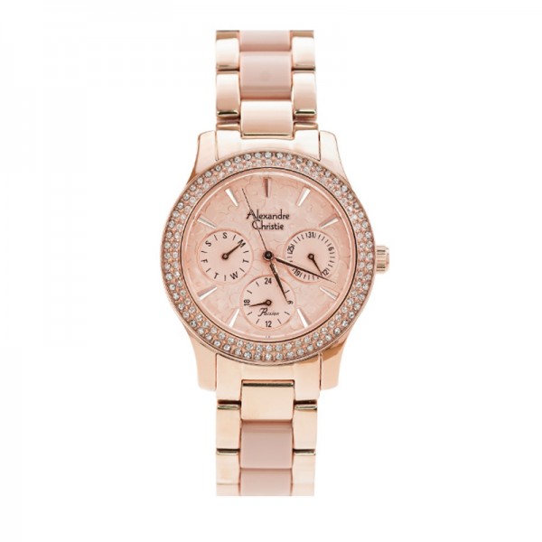 Alexandre Christie AC 2932 Rosegold Pink Flower BFBRGPNLK